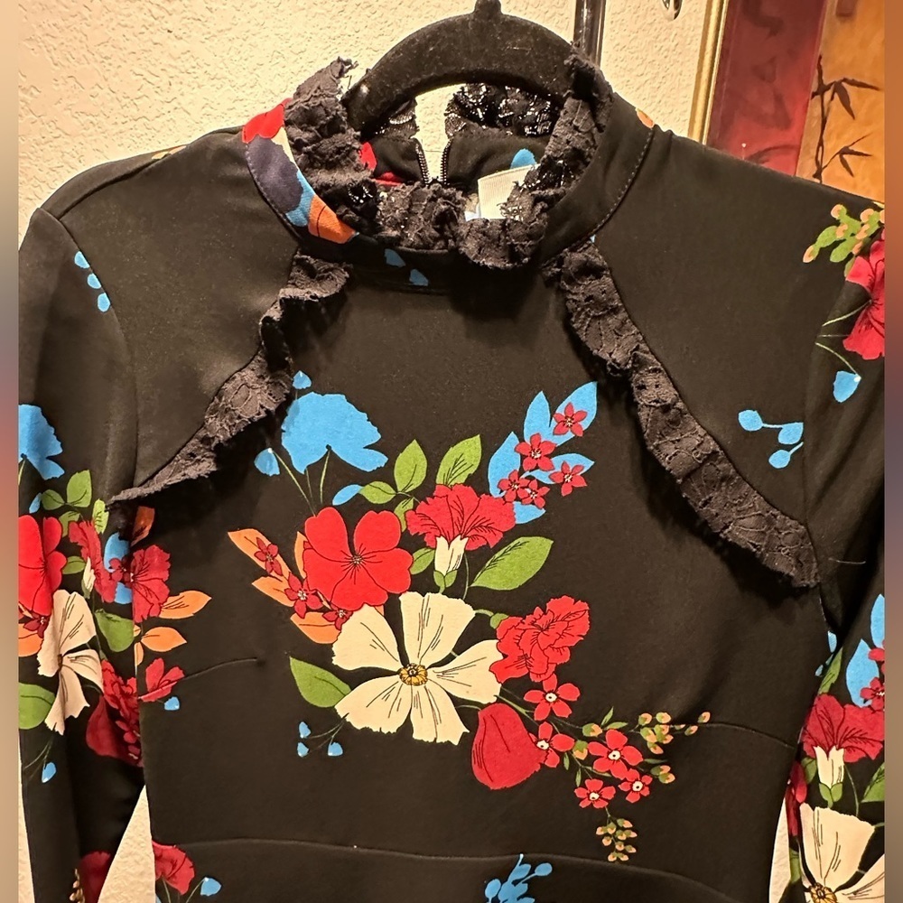 Savida floral longsleeve mini dress size S(36-38) - Picture 5 of 9